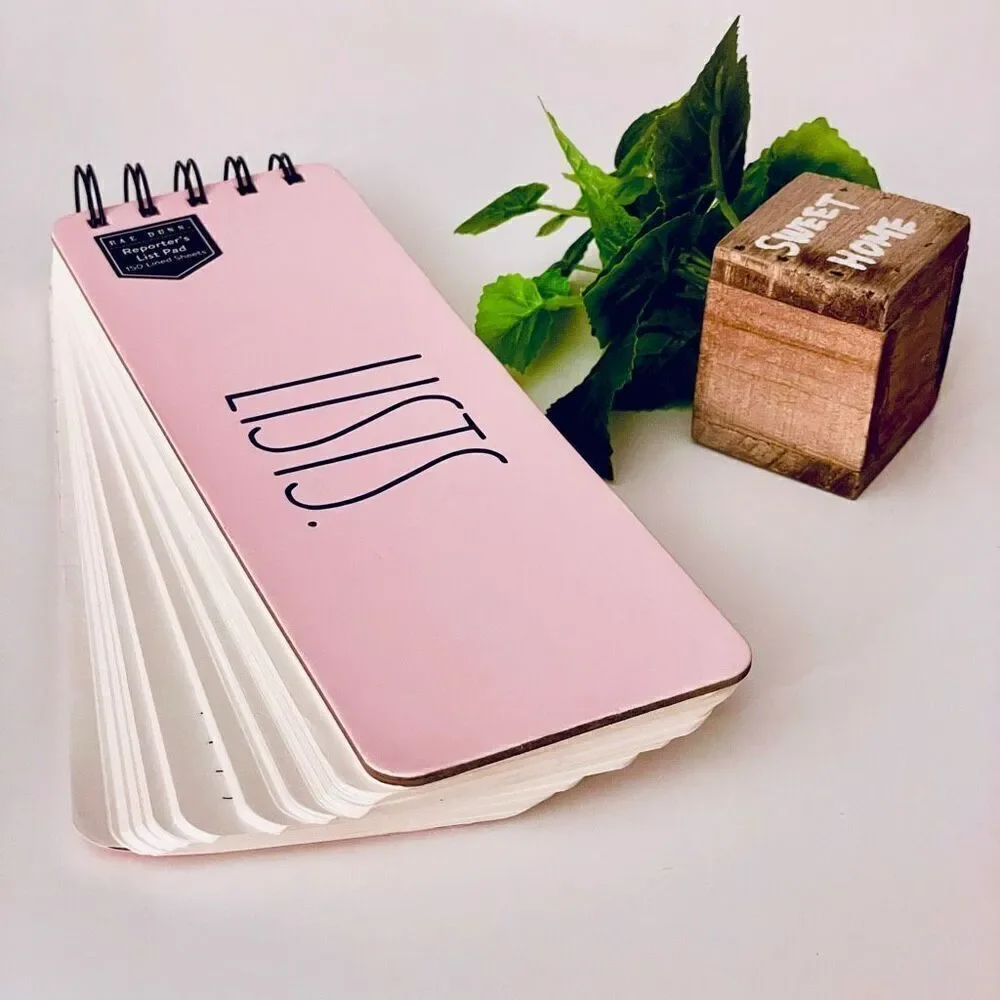 NWT Rae Dun Pink Groceries Reporter List 150 lined sheets Hardcover Notebook Pad